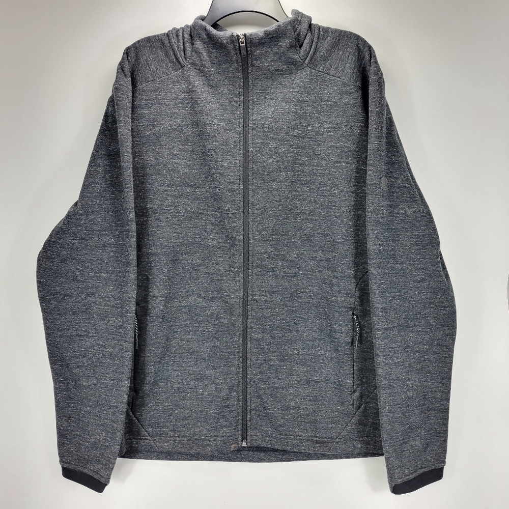 FLX Active Outdoor Fleece Full Zip Jacket Men 2XL Gray Athletic Running Gym Work